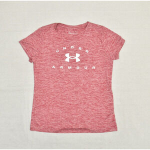 Under Armour Women T Shirt Top Short Sleeve Loose Heatgear Red Size L Polyester